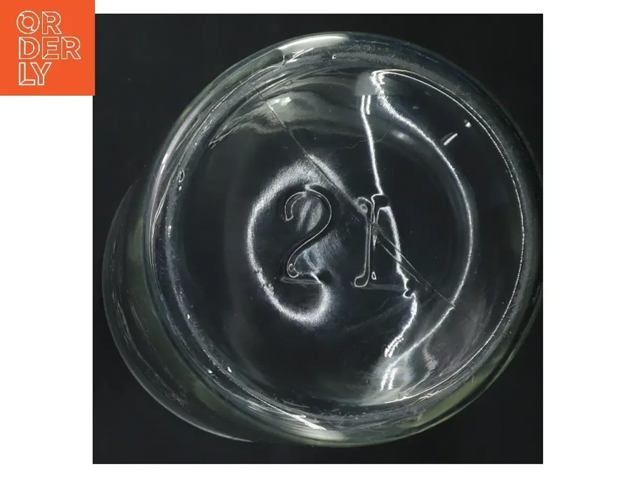 Billede 3 - Glasbeholder med FRISCO logo fra Frisco (str. Ø 12 cm længde 21 cm)