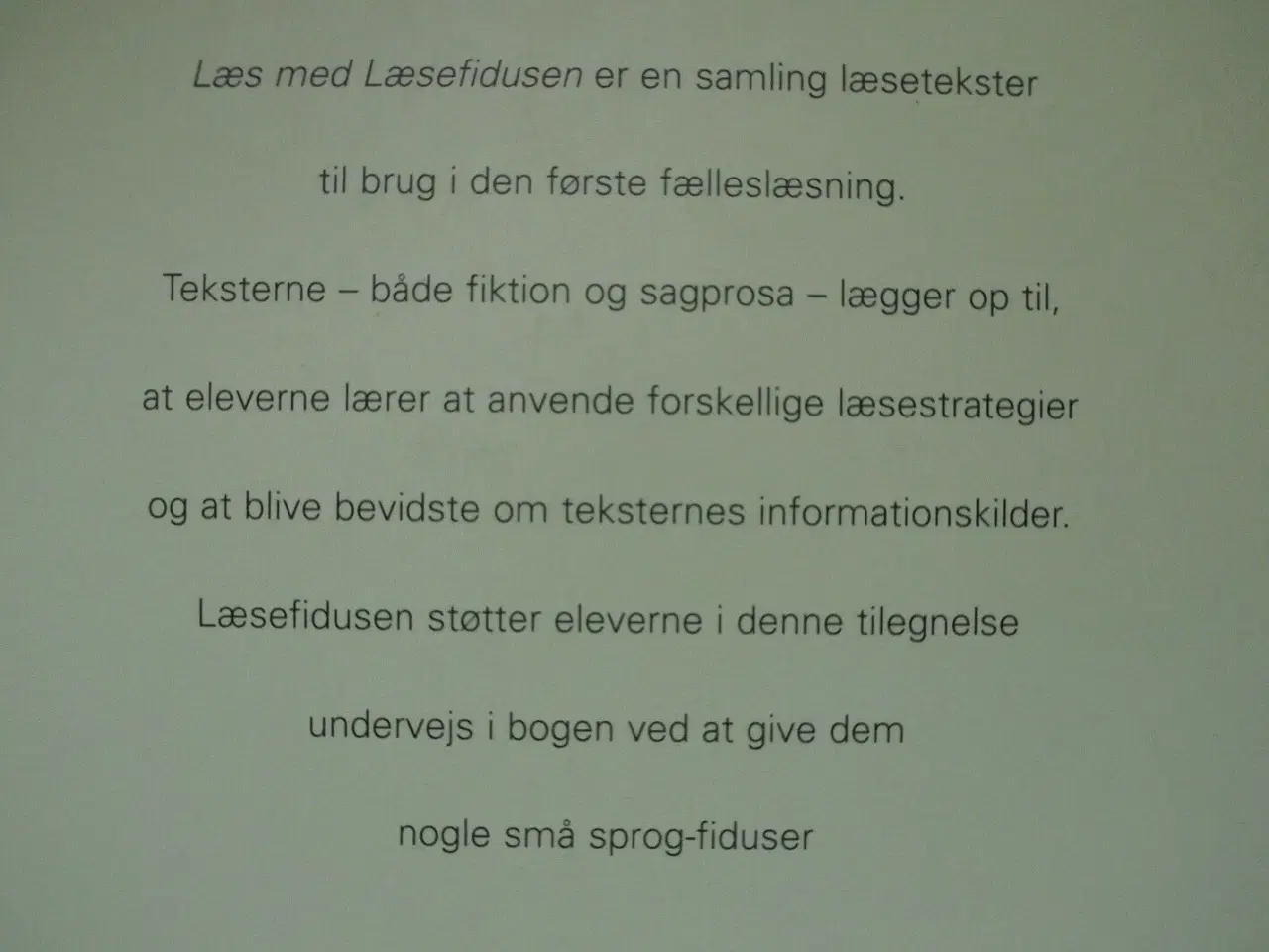 Billede 3 - læs med læsefidusen. fælleslæsning i indskolingen,