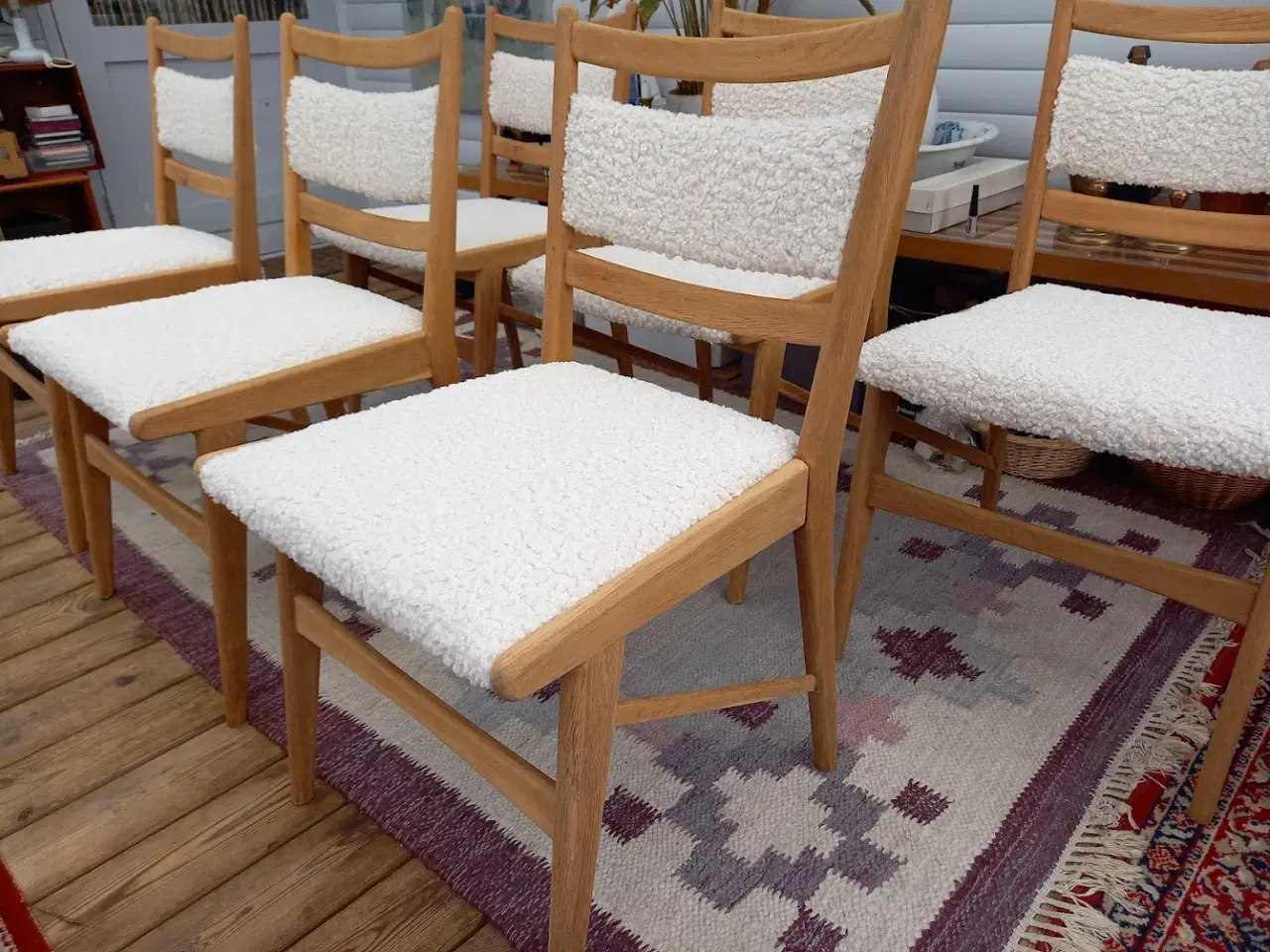 Billede 9 - 6 spisebordsstole i egetræ.