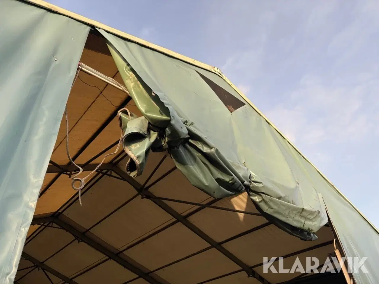 Billede 8 - Lagertelt med pressening Helge Frandsen galvaniseret stålspær