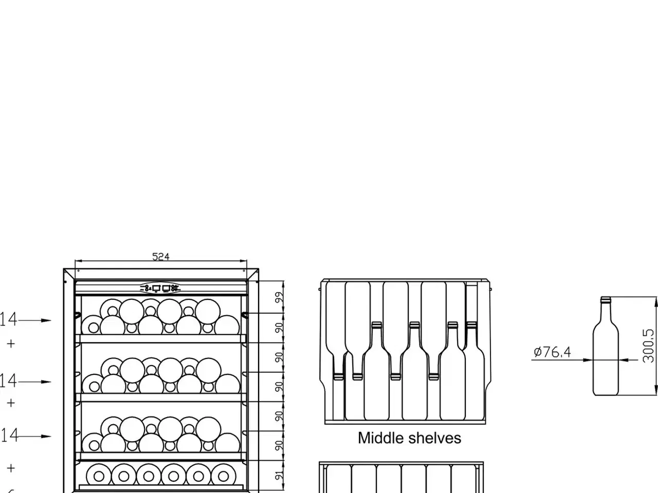 Billede 6 - Tefcold Vinkøleskab med glasdør – 141 L – TFW200-F