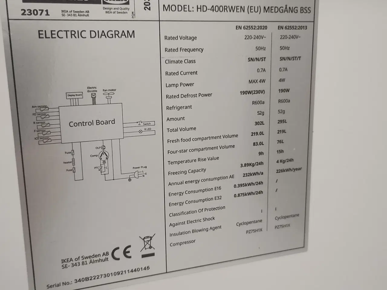 Billede 1 - Køleskab 1 år fra ikea