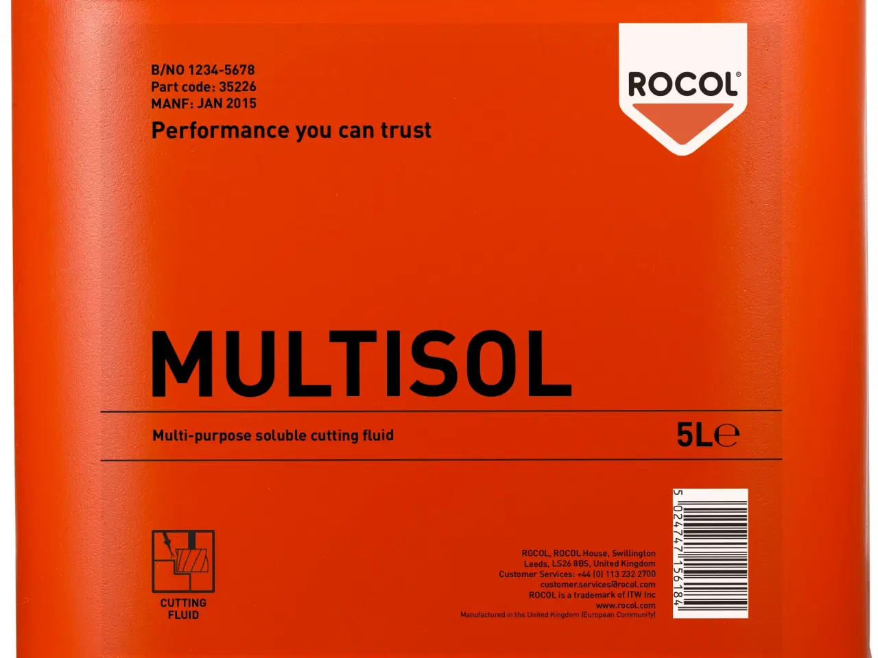 Billede 1 - Rocol Multisol bore-/skæreolie 5ltr