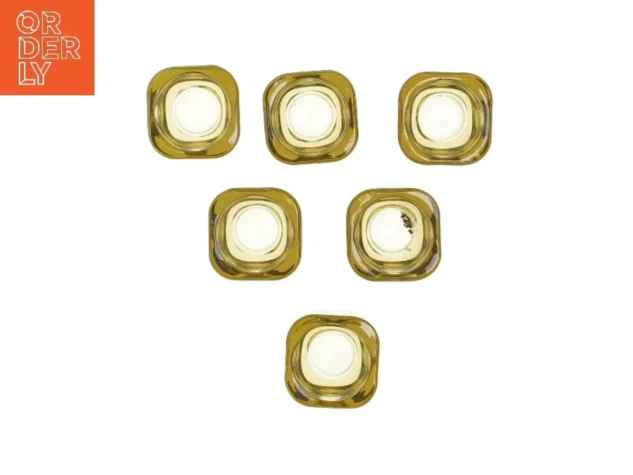 Billede 2 - Sæt med 6 glaslysestager (str. 6 stk 5,5x5 cm)