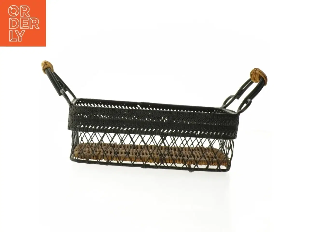 Billede 4 - Metalkurv med håndtag og flet (str. 21 x 13 cm)