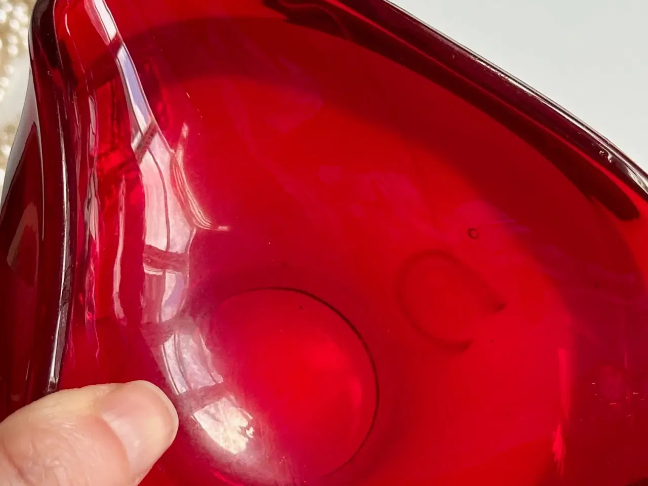 Billede 5 - Rød glasskål