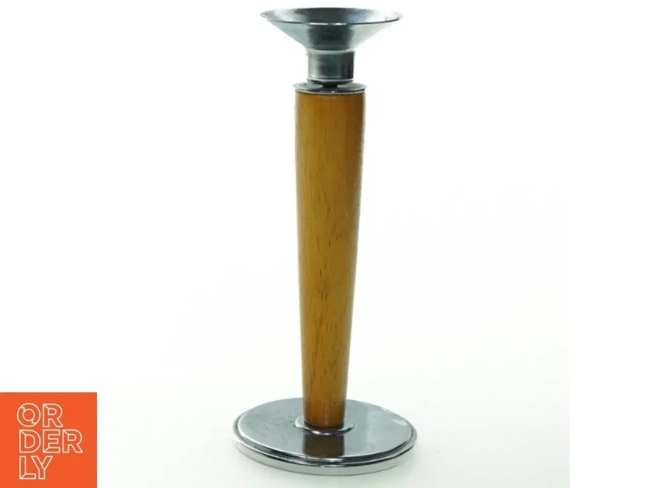 Billede 1 - Trælysestage med metalbase (str. 21 cm)