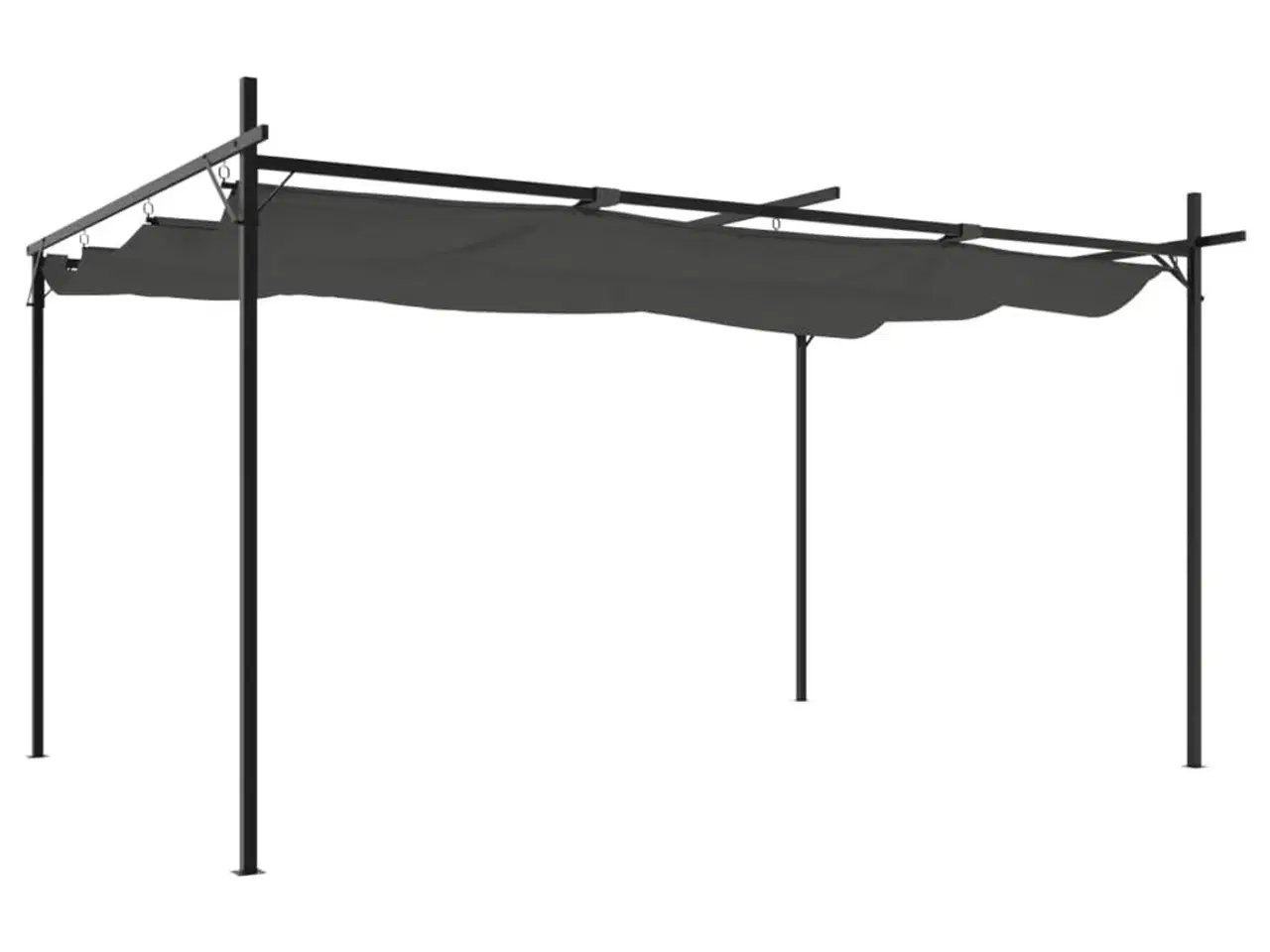 Billede 2 - Pergola med sammenrulleligt tag 395x292x230 cm antracitgrå