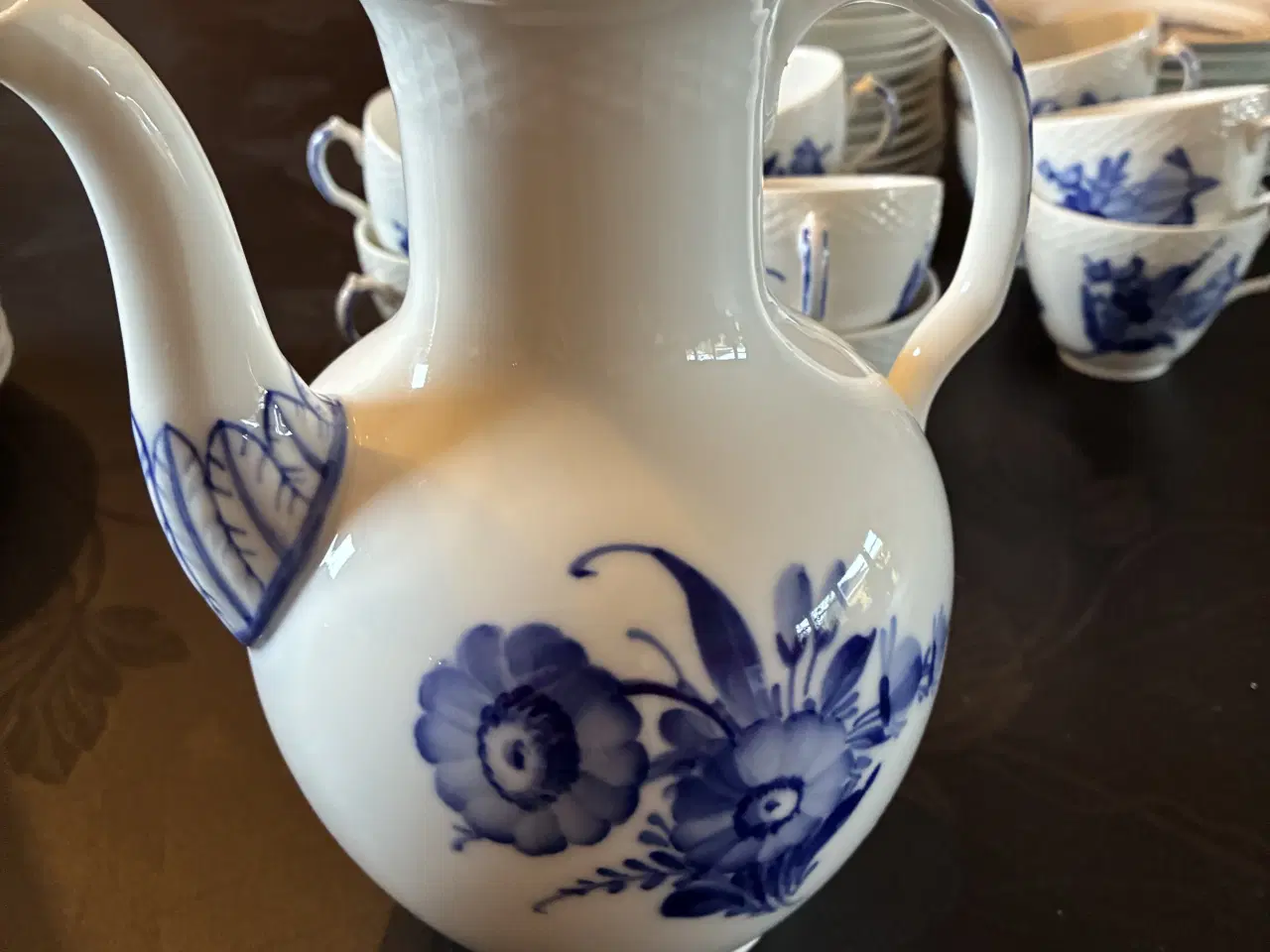 Billede 3 - Blå Blomst flettet lurblæser Royal  Copenhagen