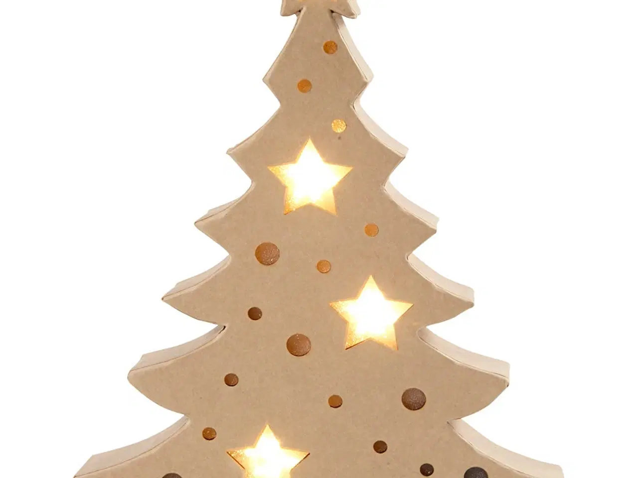 Billede 1 - Juletræ Papfigur med Indbygget Lys - 27 cm