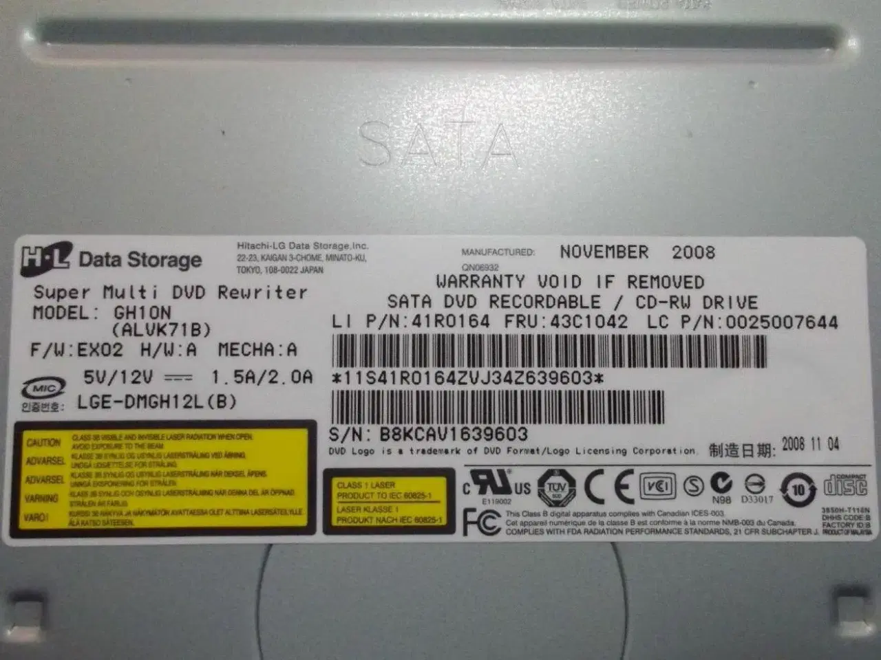 Billede 2 - Lenovo 43C1042 DVD±RW Dual layer 2MB SATA sort