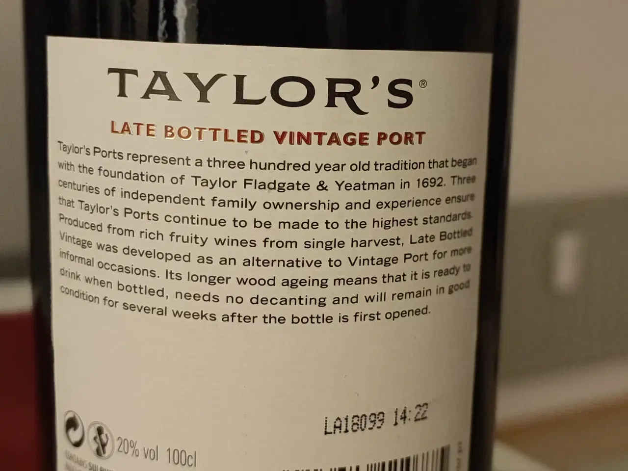 Billede 4 - Taylor's Late Bottled Vintage (LBV) Port - 2013