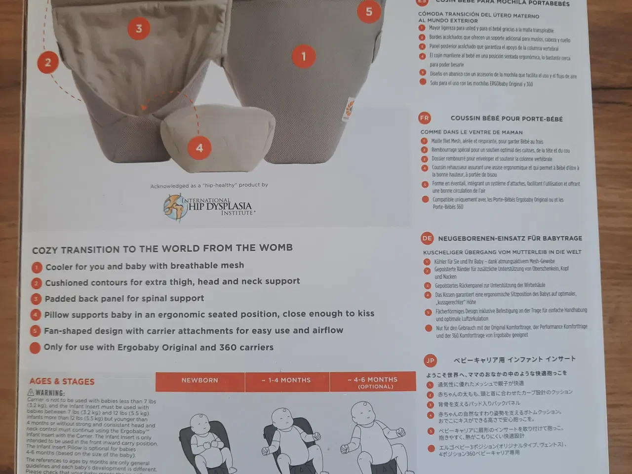 Billede 2 - Ubrugt Ergobaby babyindsats (til 360 bæreselen)