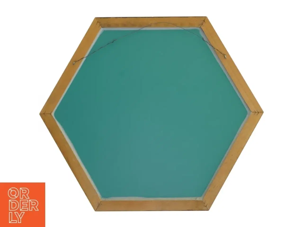 Billede 3 - Hexagonalt spejl med træramme (str. 45x39 cm)