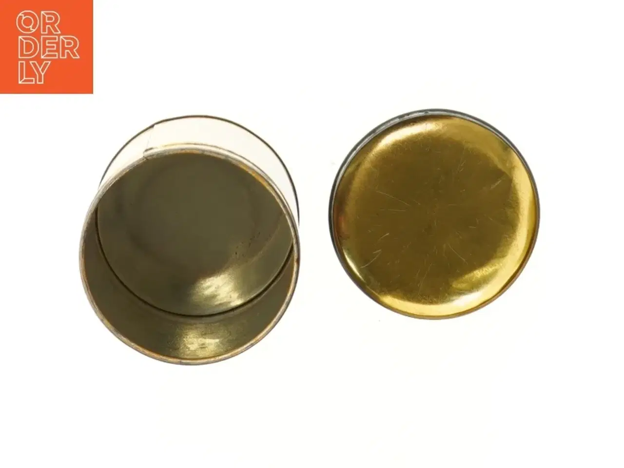 Billede 3 - Metalbeholder med låg (str. Ø 10 cm længde 13,5 cm)