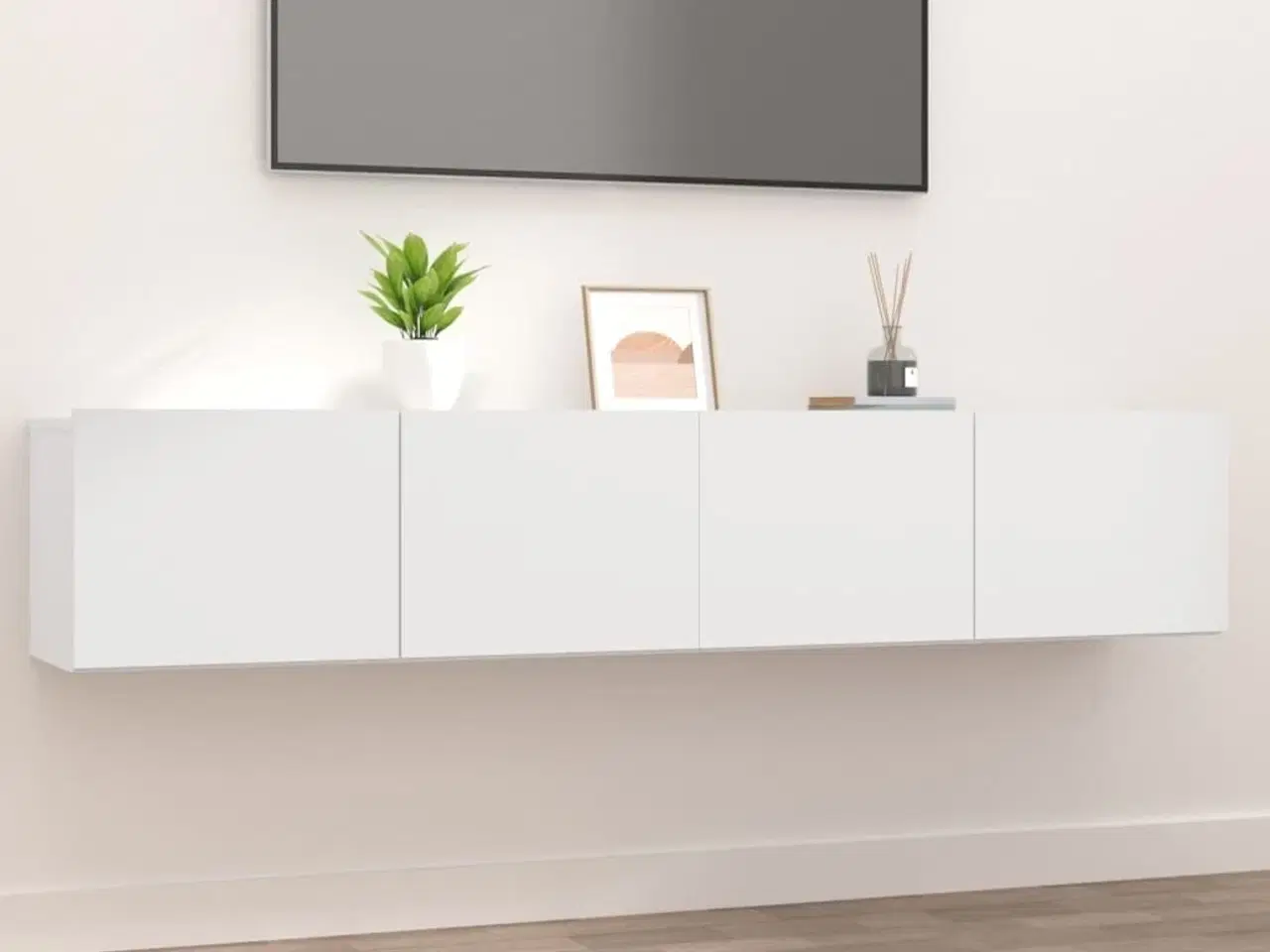 Billede 1 - Tv-borde 2 stk. 80x30x30 cm konstrueret træ hvid