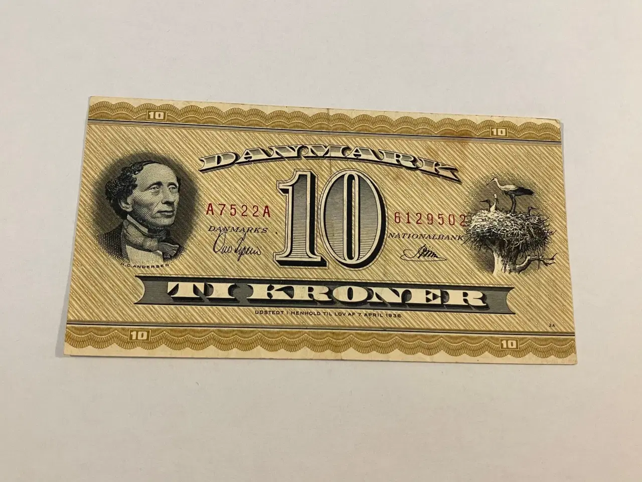 Billede 1 - 10 Kroner "Blindetier" 1952 Danmark