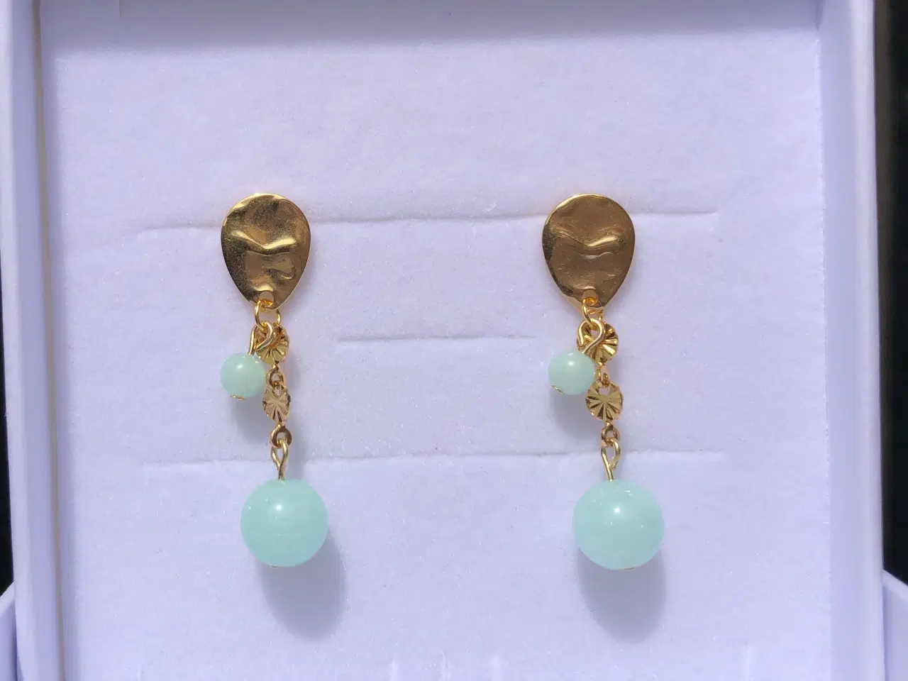 Billede 3 - 🏝️Friske sommer Ørestikker “Guld&Mint” 