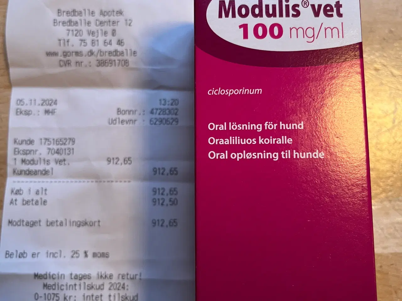 Billede 1 - Medicin til hund el hest Modulis Vet