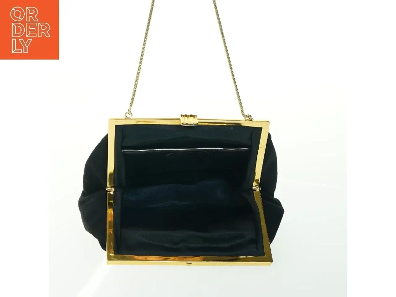 Billede 4 - Sort aftenhåndtaske med guldkæde (str. 18x14 cm)