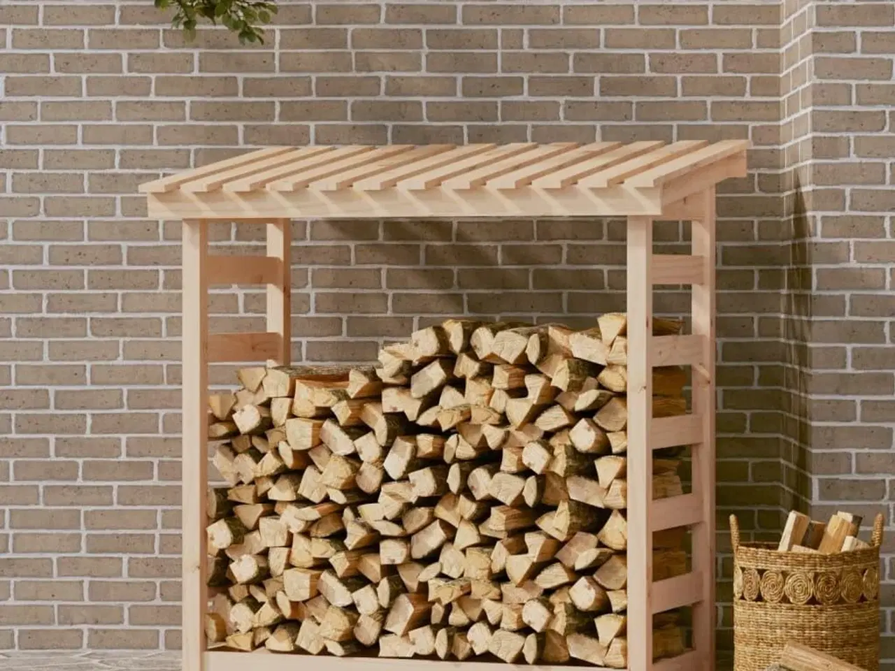 Billede 1 - Brændestativ 108x64,5x110 cm massivt fyrretræ