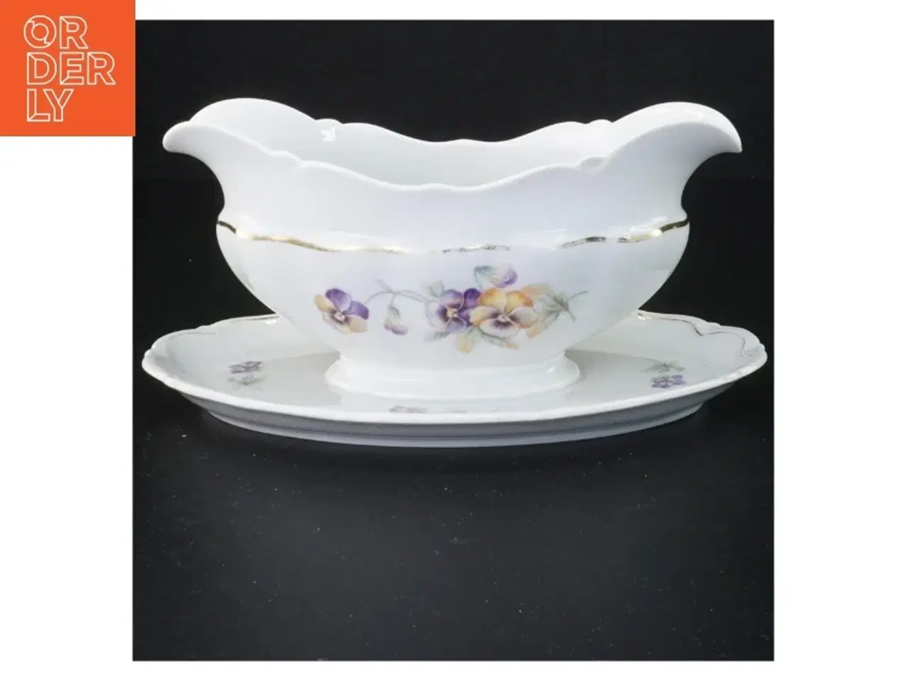 Billede 1 - Porcelæns sovseskål med blomstermotiv fra Bavaria (str. 22 x 14 cm)