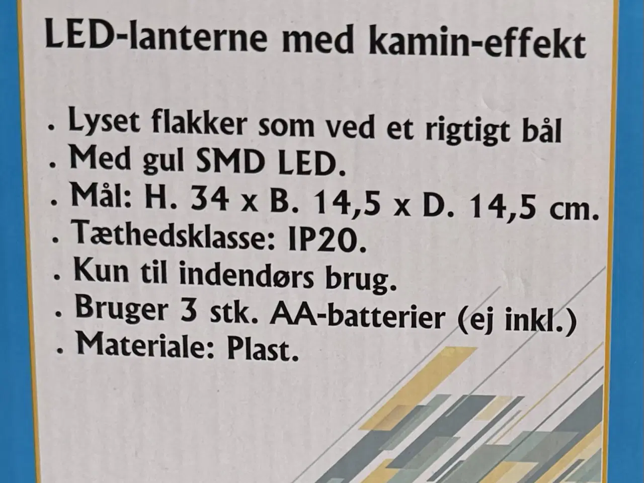 Billede 2 - LED-Lanterne med kamin effekt