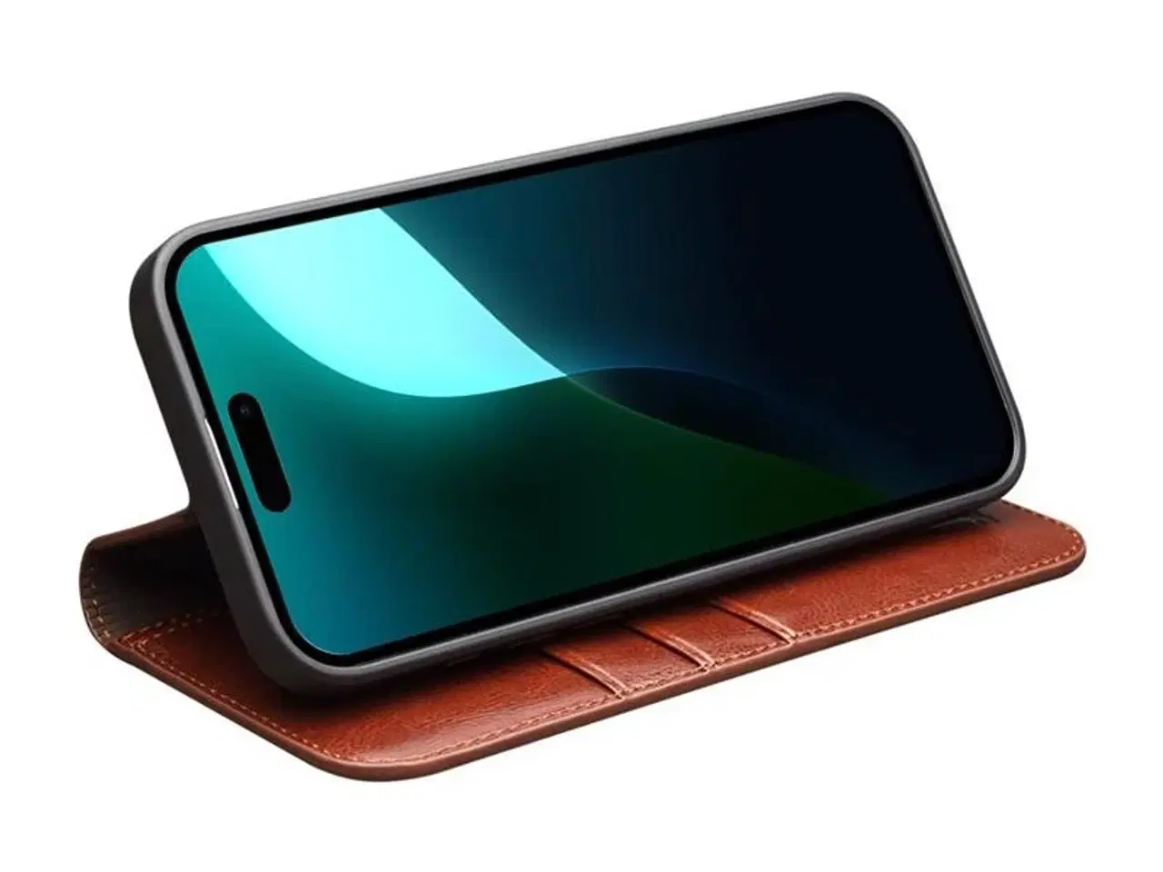 Billede 3 - iPhone 16 Cover, Qialino Classic, ægte læder, brun