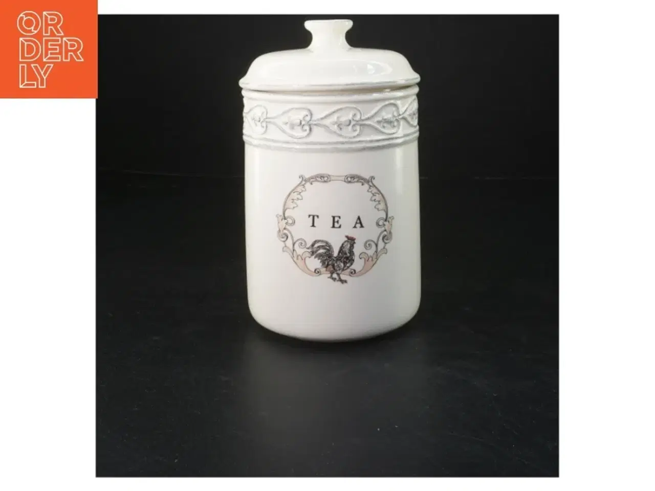 Billede 1 - Keramisk tebeholder med låg (str. 20x11 cm)