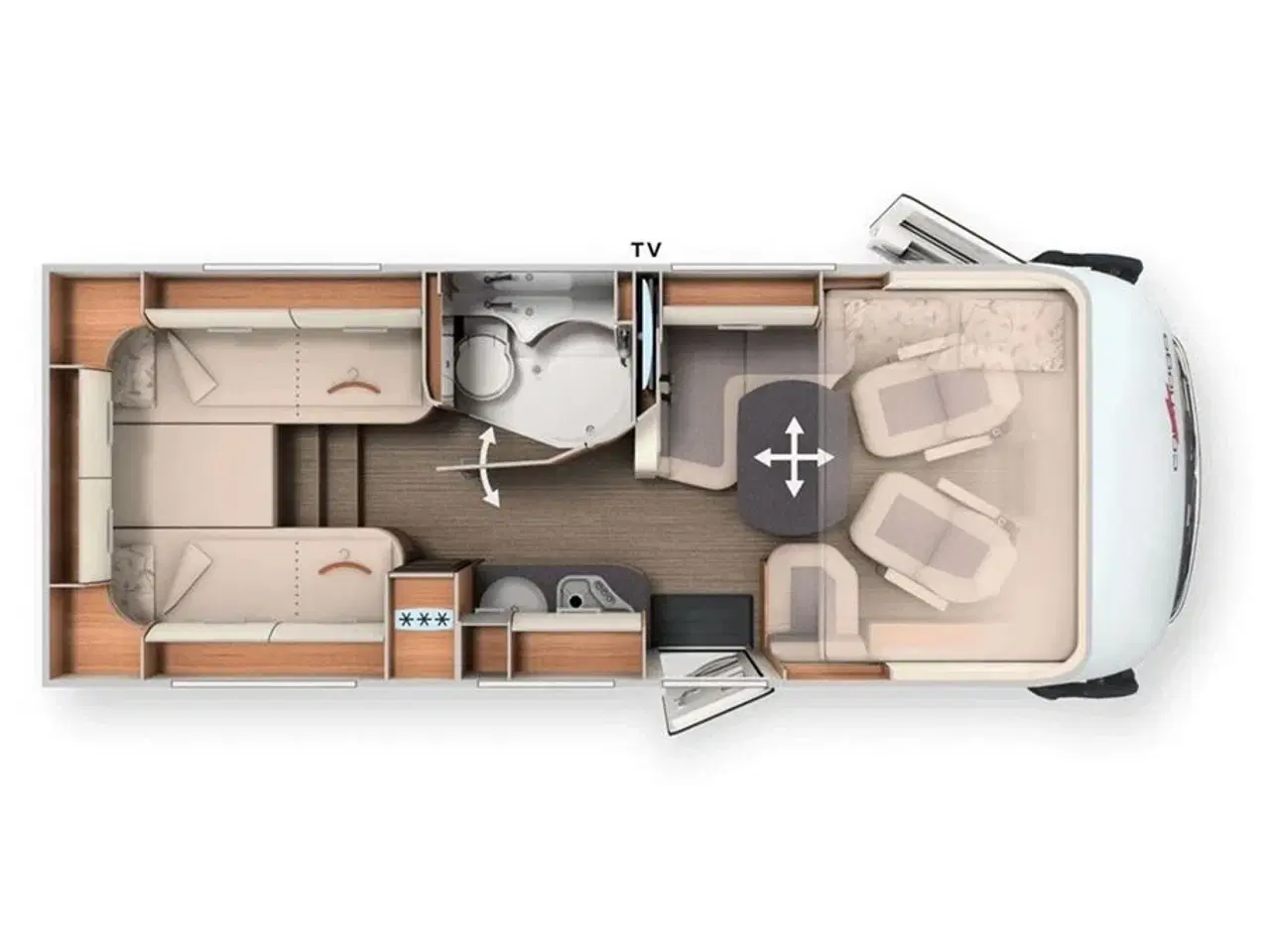 Billede 16 - 2018 - Carthago tourer I 143 LE Helintegreret luksuscamper, Enkeltsenge og sænkeseng, 150Hk Aut. Sælges for kunde.