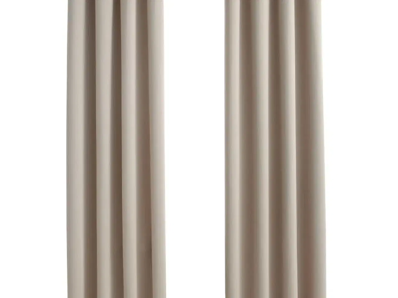 Billede 2 - Lysdæmpende gardiner 2 stk. med metalringe 140 x 225 cm beige