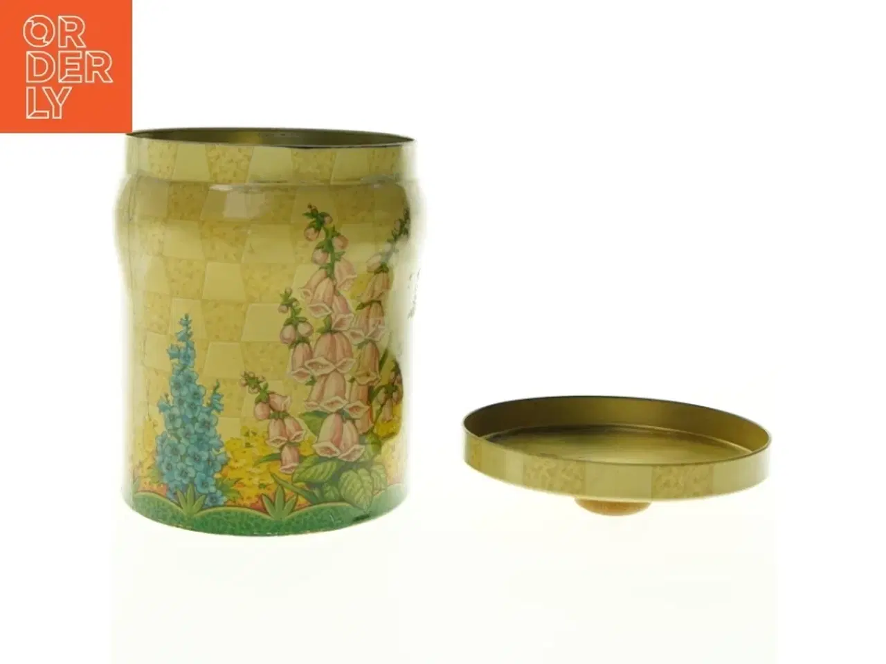 Billede 5 - Britisk Windsor emaljeret Baret Ware dåse med blomstermotiv (str. Ø 16 cm h 22 cm)