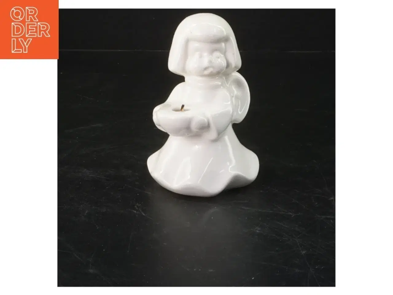 Billede 1 - Keramik engel lysestage (str. 11,5 cm)