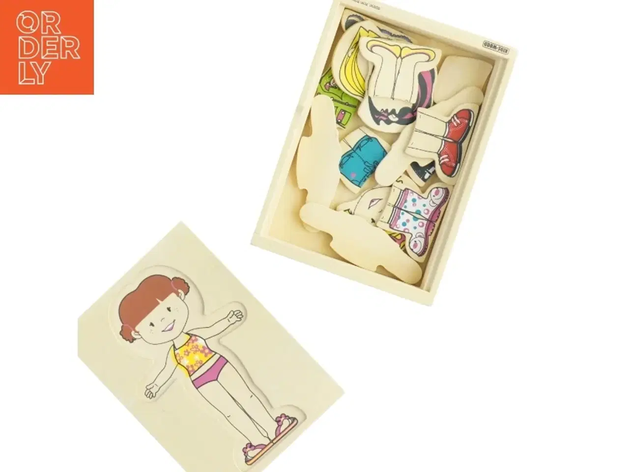 Billede 3 - Træpuslespil påklædningsdukke (str. 20 x 14 cm)