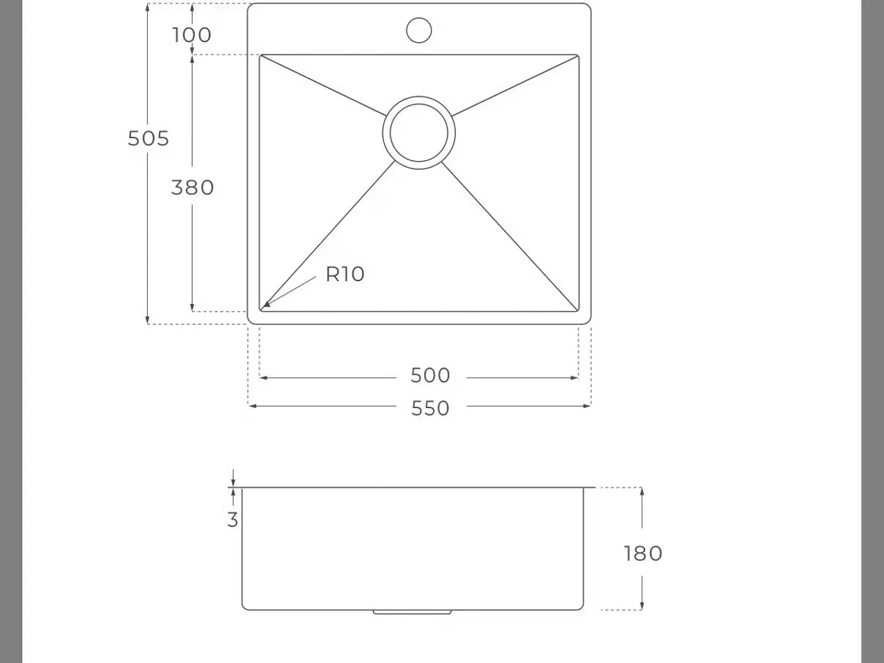 Billede 3 - Firkantet stålvask (3mm)