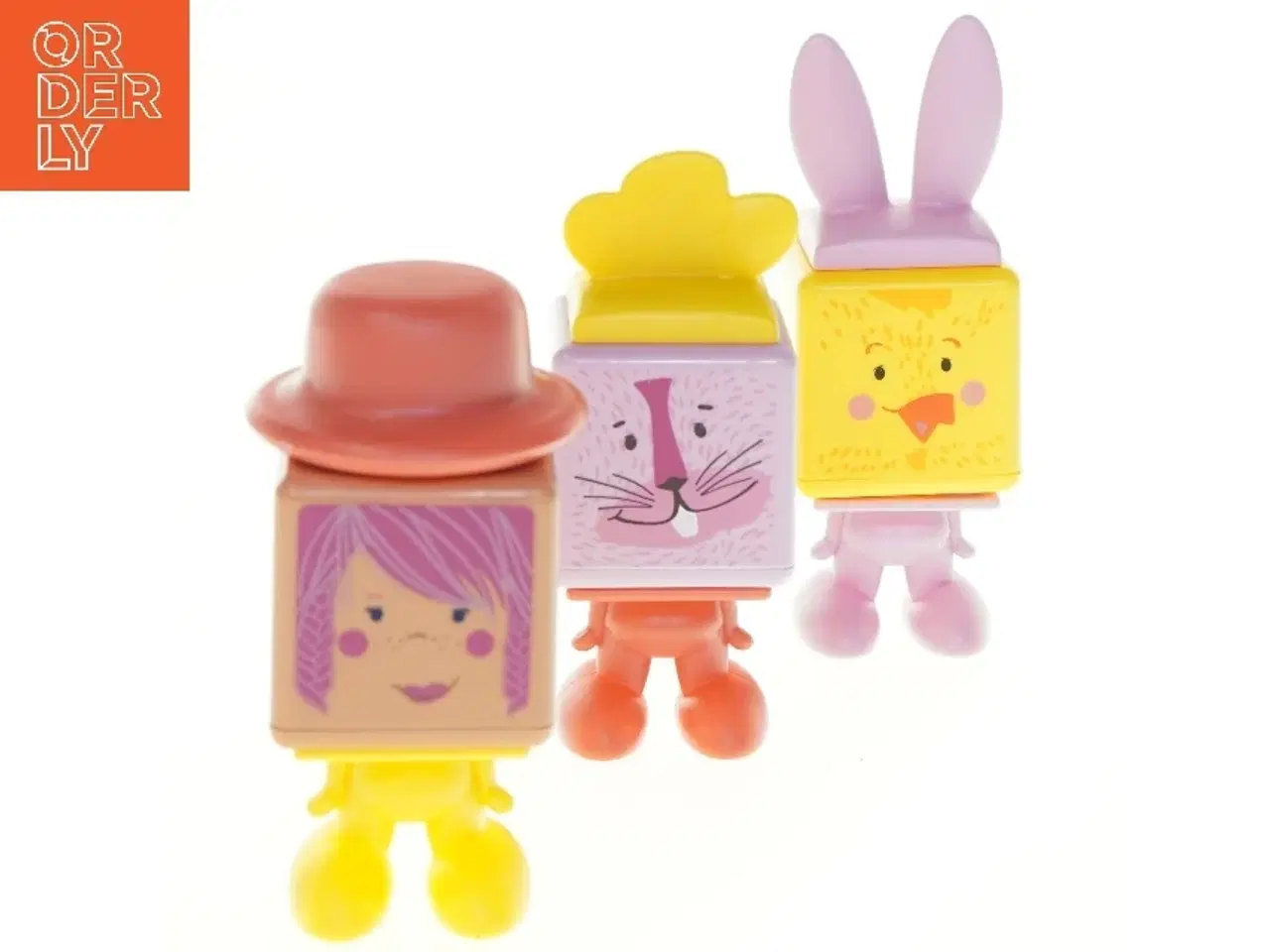 Billede 1 - Farverige plastfigurer med dyreansigter (str. 14 x 5 cm)