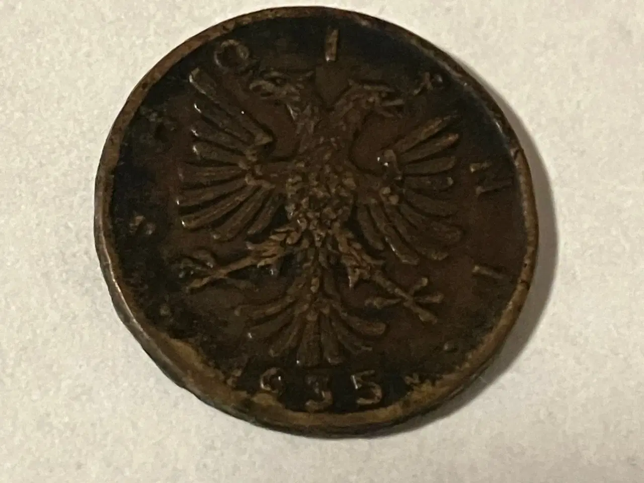 Billede 2 - 1 Qindar Ar 1935 Albania - Bad condition