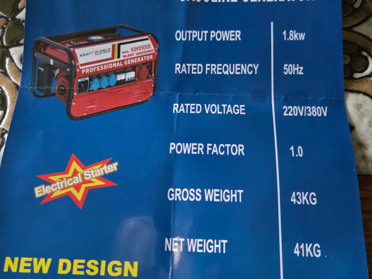 Billede 2 - Gasolin generator  til salg  hel ny 