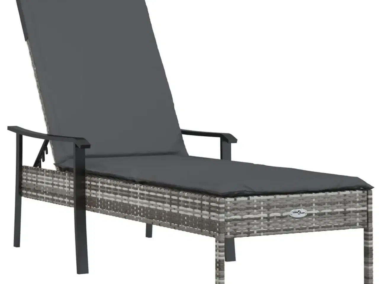 Billede 2 - Liggestol med hynde polyrattan grå