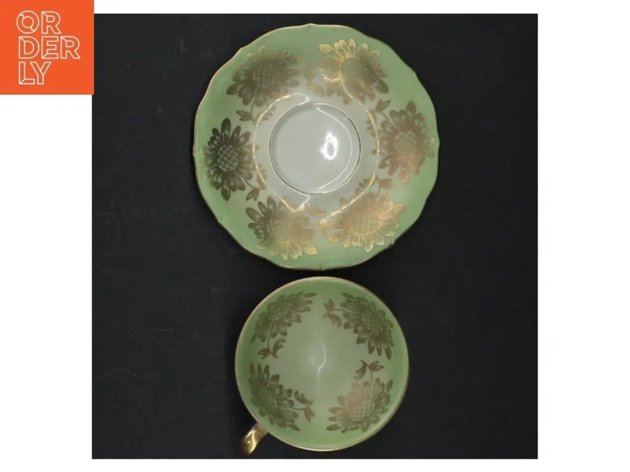 Billede 6 - Porcelæn tekop og underkop med blomstermotiv fra Bavaria