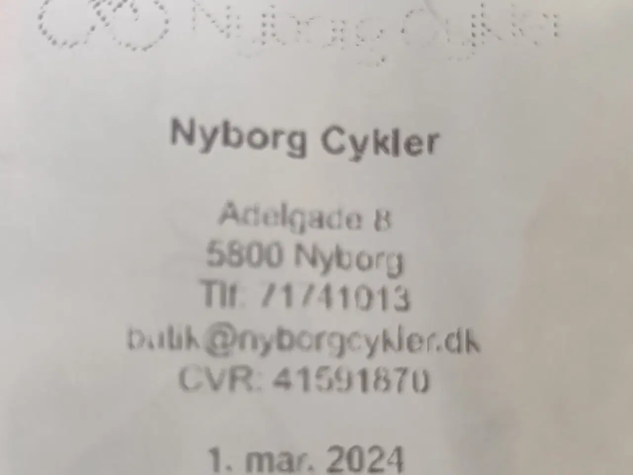 Billede 1 - Gavekort til Nyborg cykler 