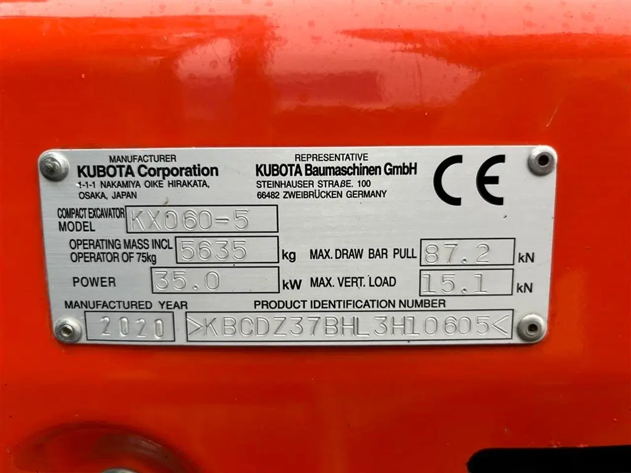 Billede 13 - Kubota KX060-5 Hydraulisk hurtigskifte med kipbar planerskovl.