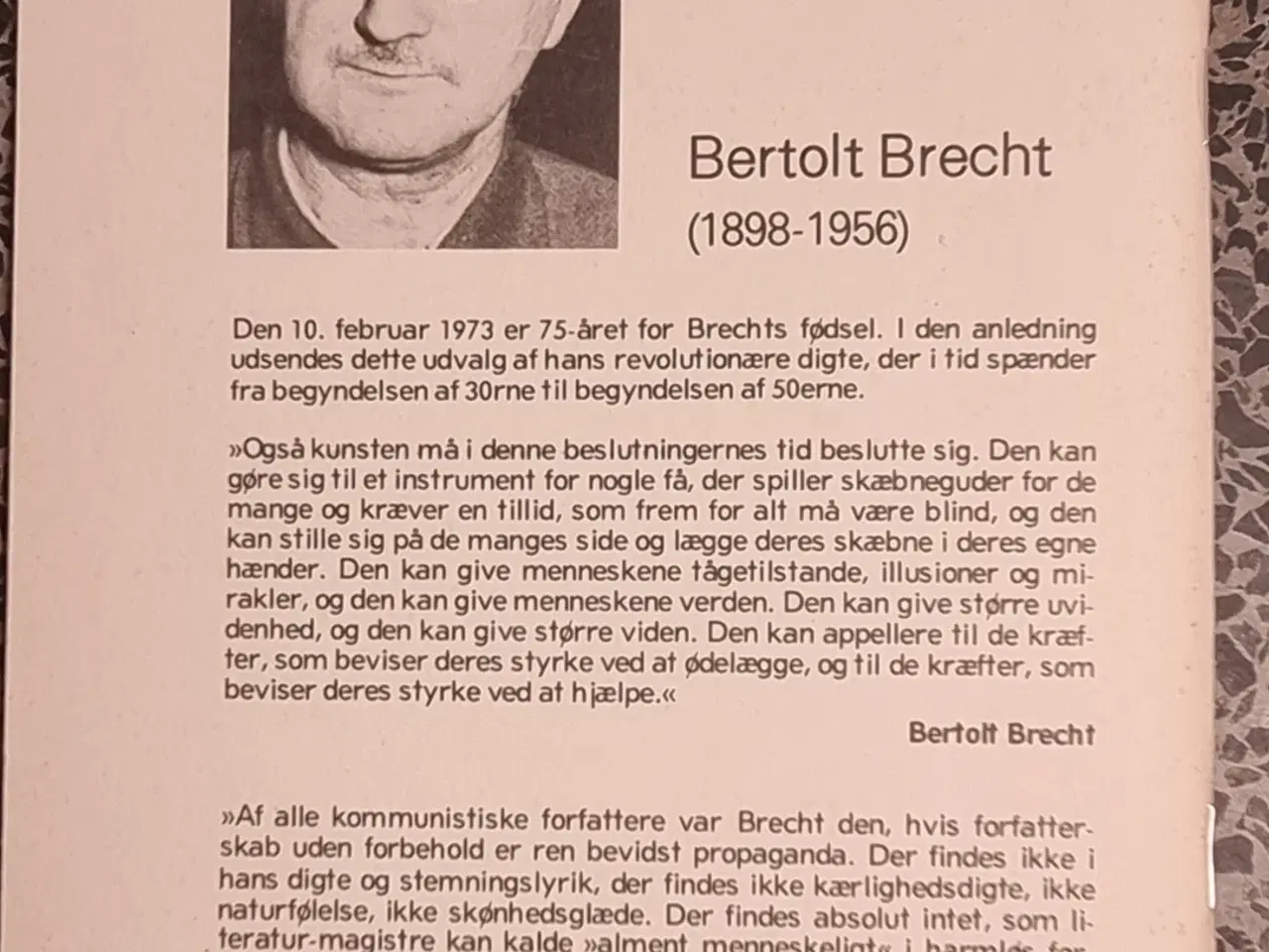 Billede 2 - Bertolt Brecht: Klassedigte