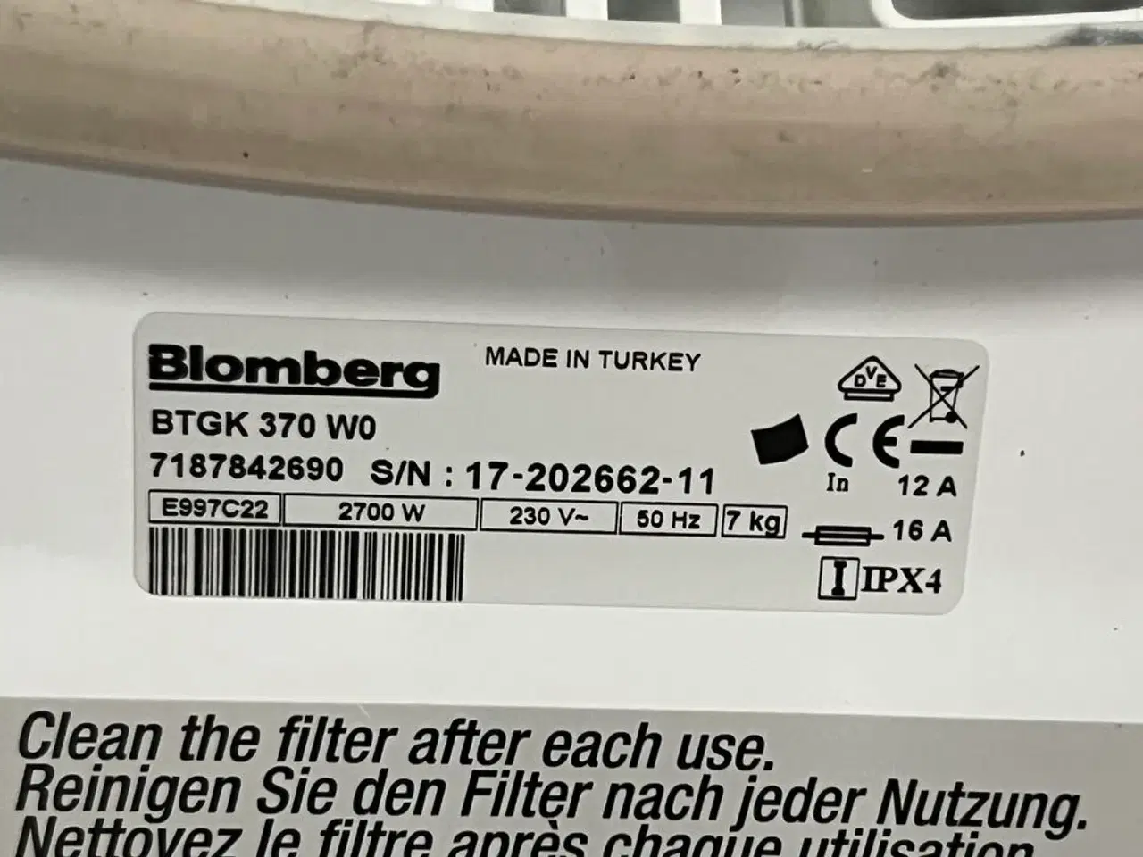 Billede 2 - Tørretumbler BLOMBERG BTGK370W0