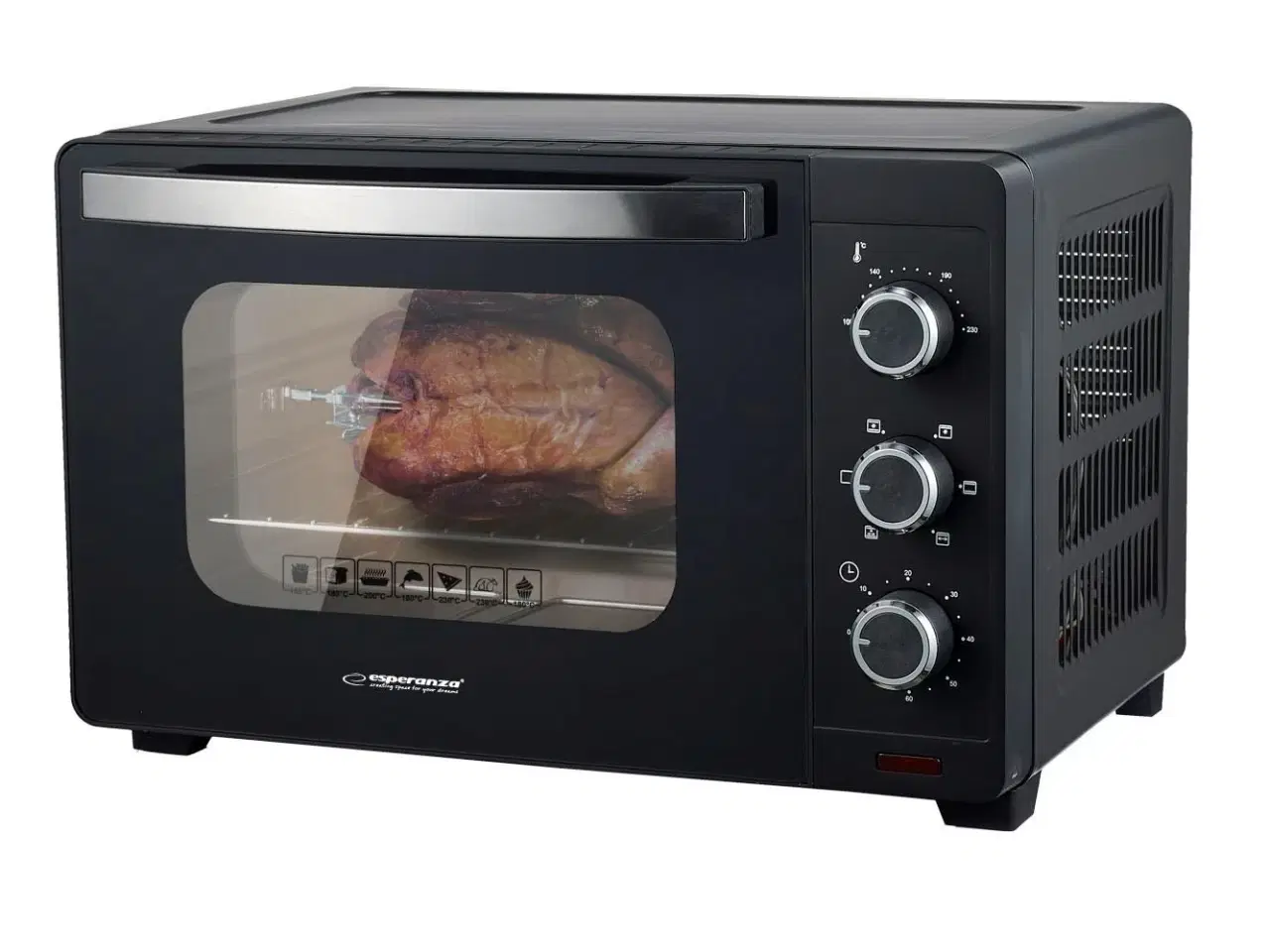 Billede 1 - Miniovn med varmluft – Esperanza 25 l, 1.600 W, sort