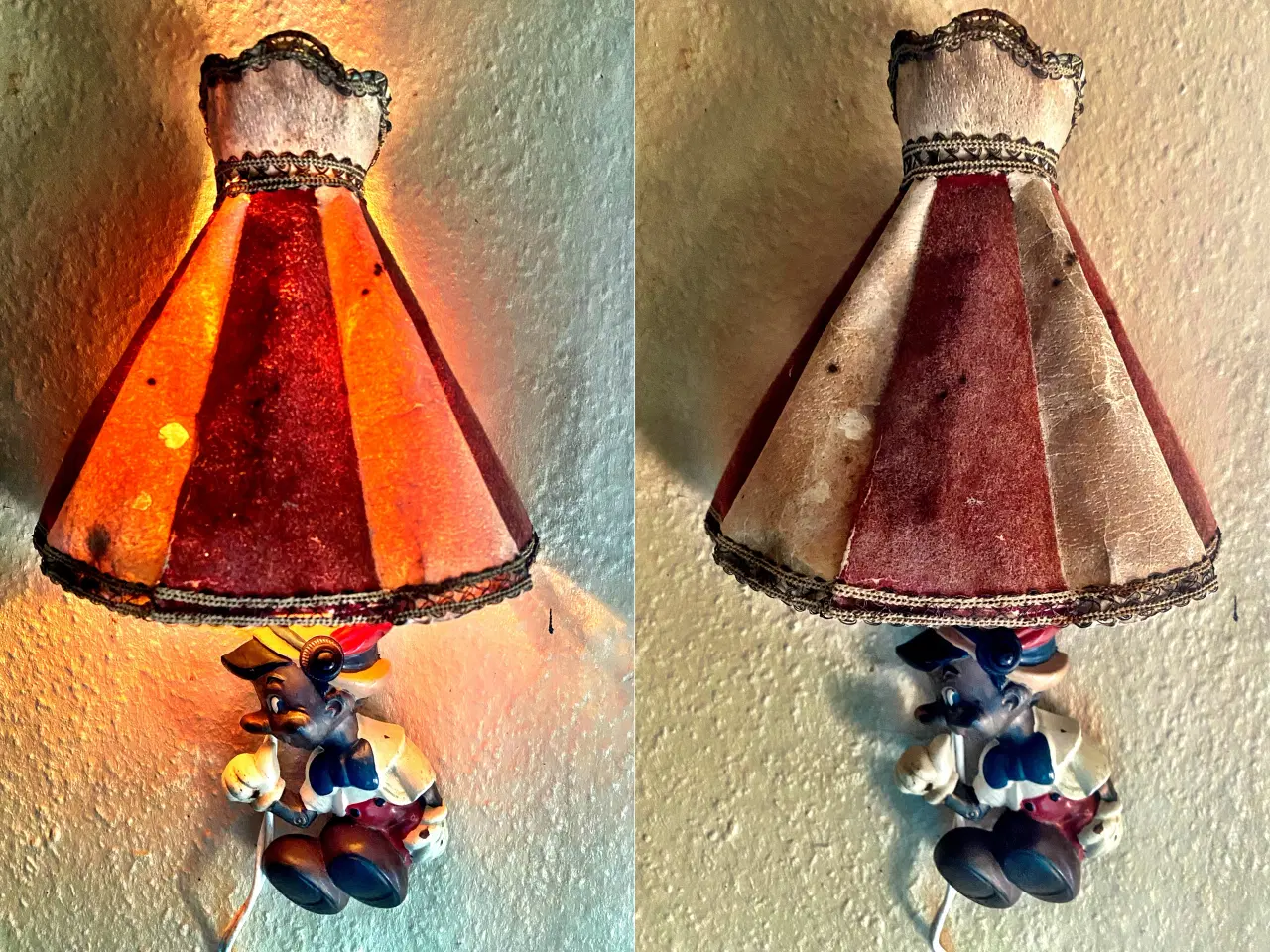 Billede 1 - * Charmerende Pinocchiovæglampe - med original skæ