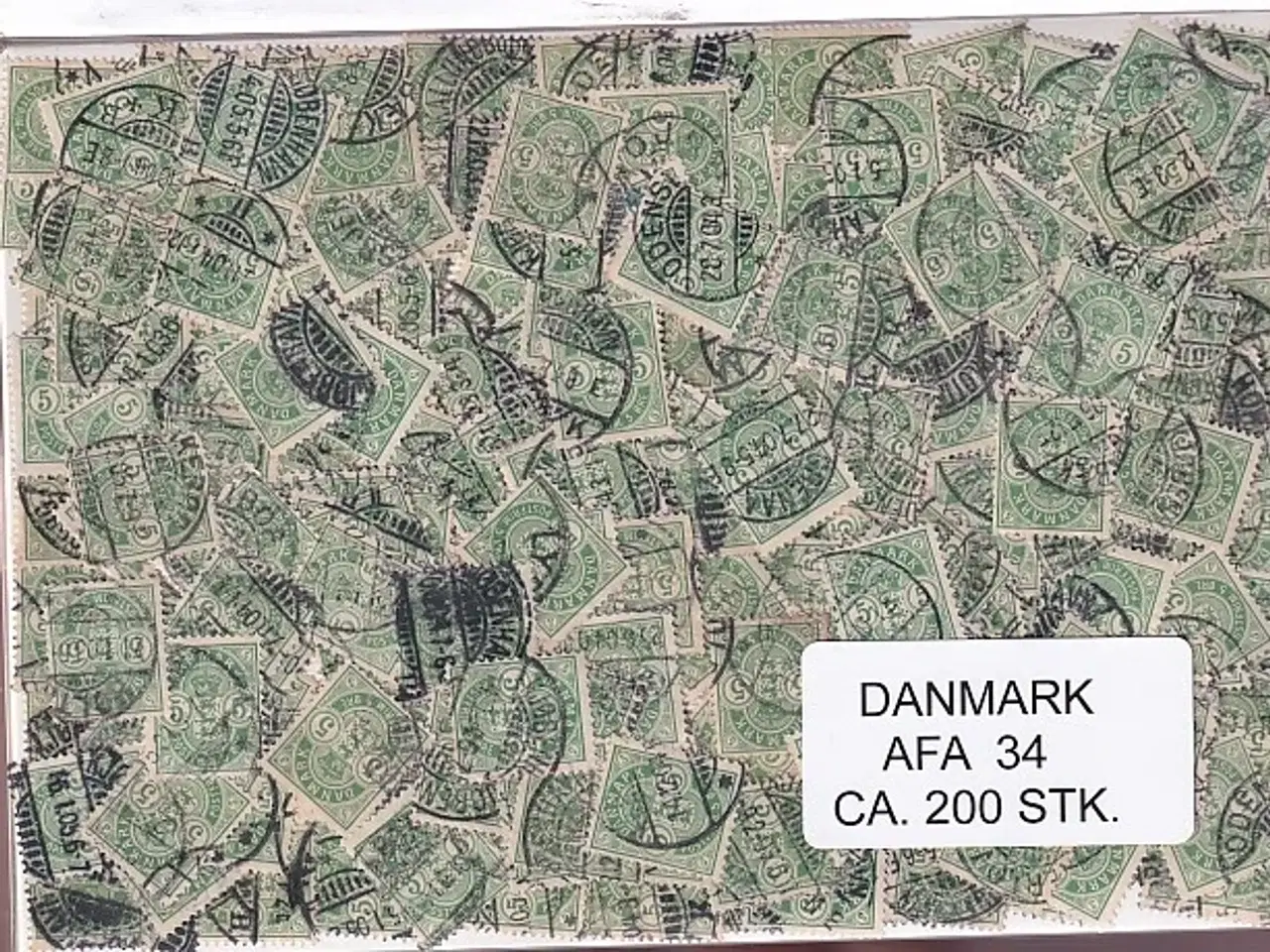 Billede 1 - Danmark 200 stk Afa 34-B-C- Stemplet/ust.