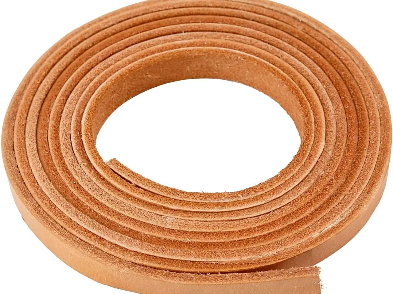 Billede 1 - Højkvalitets naturfarvet læderbånd 10mm x 2m