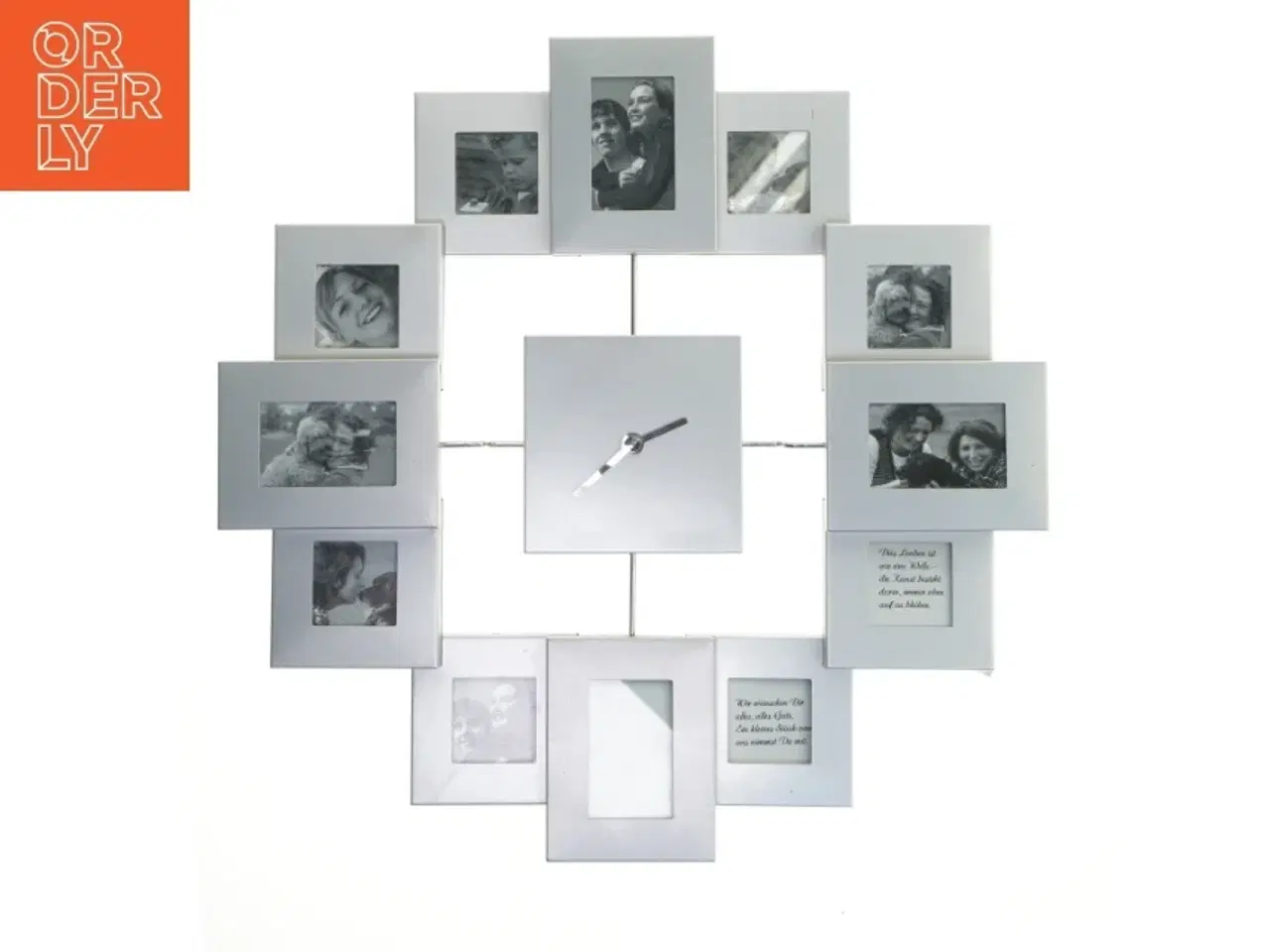 Billede 1 - Vægur med billedrammer (str. 40,5x40,5 cm)