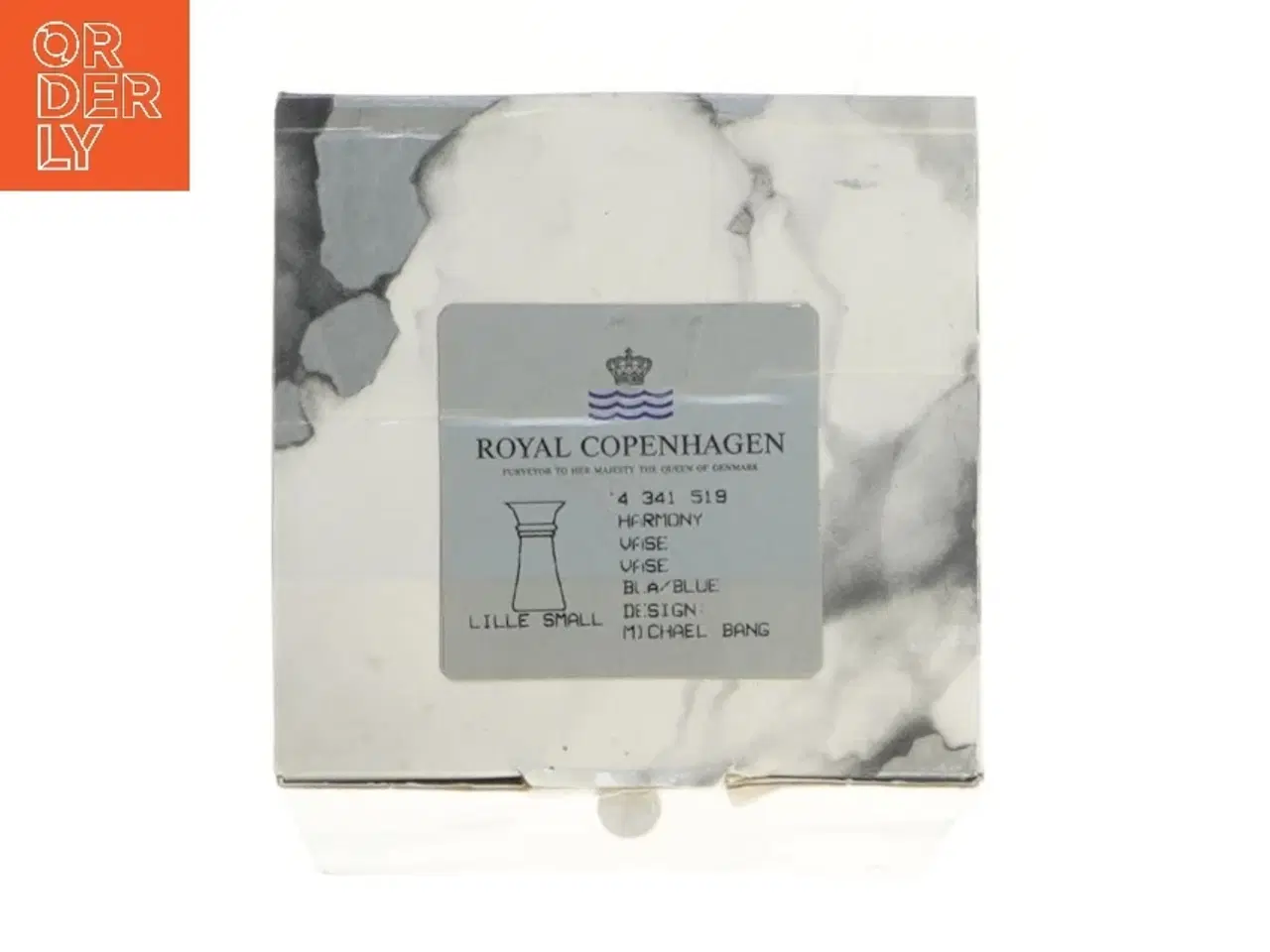 Billede 2 - Blå glasvase fra Royal Copenhagen fra Royal Copenhagen (str. 16,5 cm)